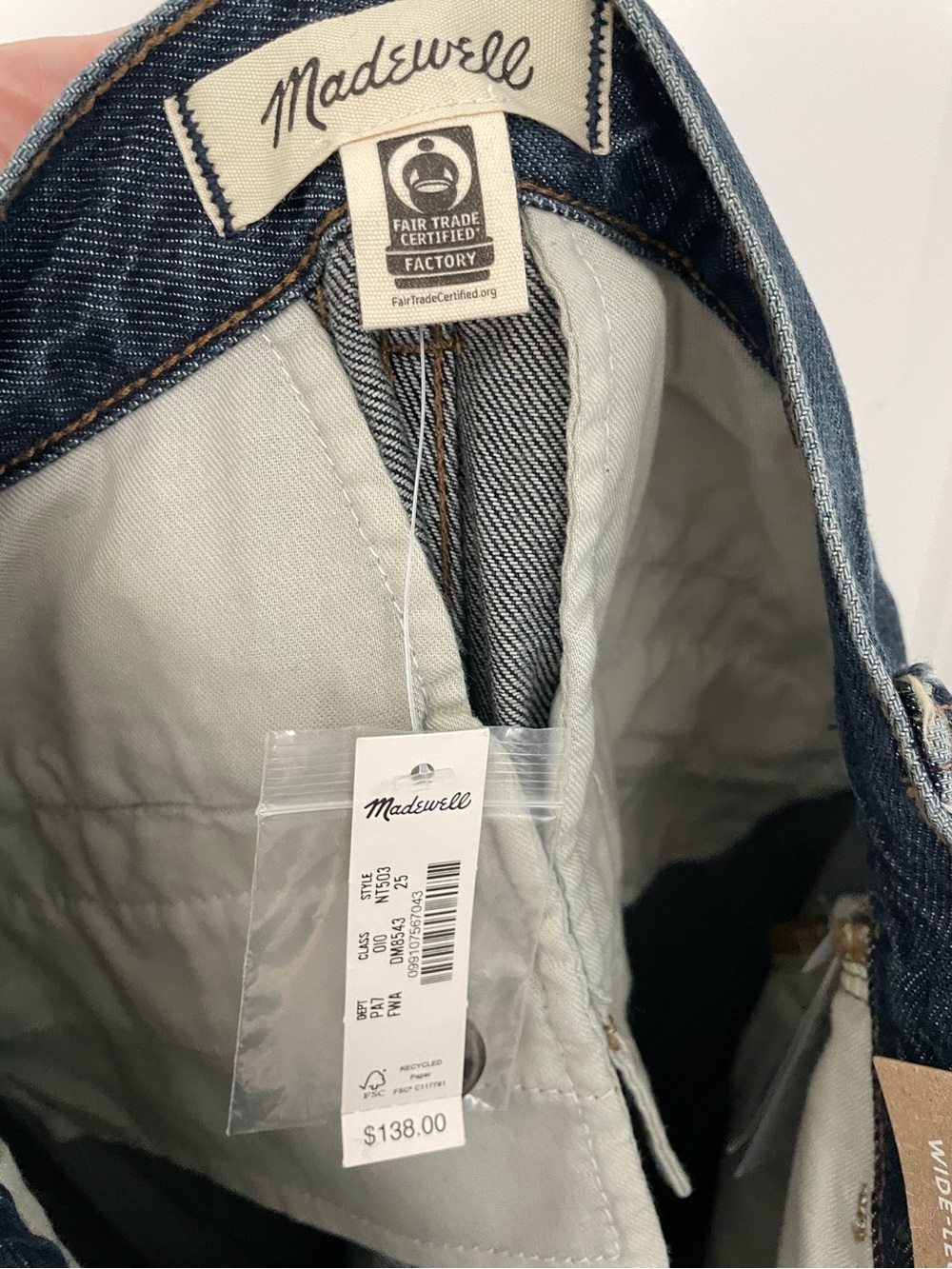 NEW Madewell The Harlow Wide Leg Jean Airy Denim Edition Fieldale Wash NWT sk20 - Picture 5 of 10